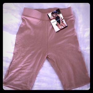 Naked wardrobe tan biker shorts